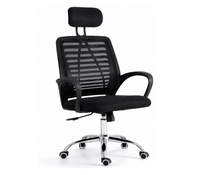 Sedia da Ufficio Professionale Ergonomica con Poggiatesta Regolabile, Schienale Traspirante in Mesh, Seduta Imbottita, Altezza Regolabile e Base Cromata con Ruote 360° 5