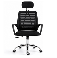 Sedia da Ufficio Professionale Ergonomica con Poggiatesta Regolabile, Schienale Traspirante in Mesh, Seduta Imbottita, Altezza Regolabile e Base Cromata con Ruote 360° 3