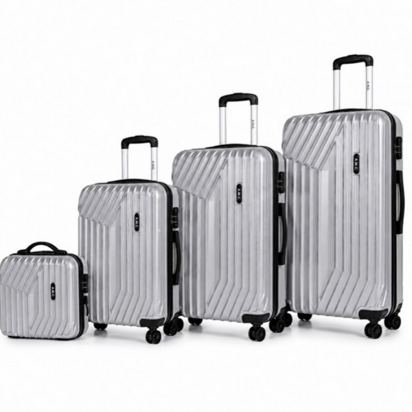 Set 4 Valigie da Viaggio Rigide + Beauty Case Trolley 4 Ruote 360 con Chiusura